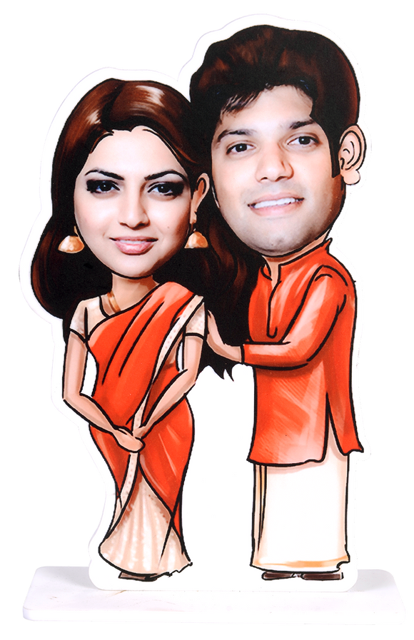 Indian Couple Caricature