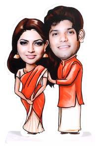 Indian Couple Caricature