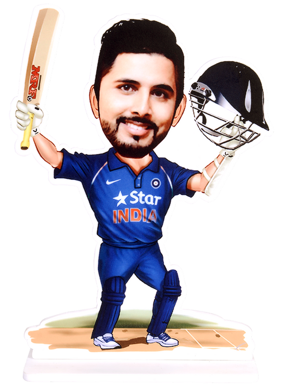 India Team Cricketer Caricature