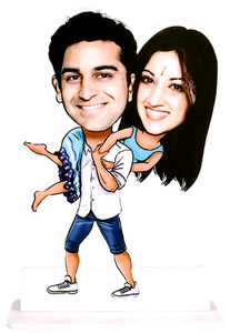 Swept Up in Love Couple Caricature