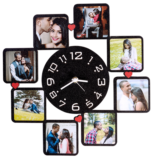 Squares and Hearts Photo Clock