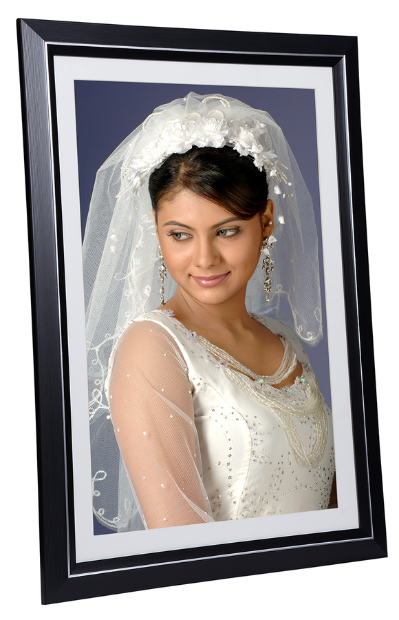 Black 12x18 inch Wooden Photo Frame with Textured Finish