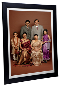 Black 20x24 inch Wooden Photo Frame with Grain Texture