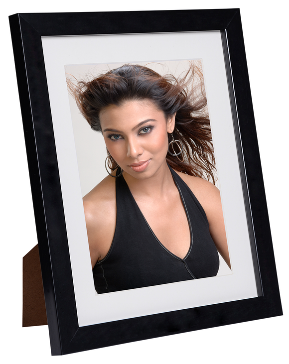 Black 6x8 inch Wooden Photo Frame with Smooth Finish