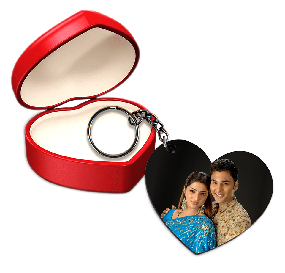 Heart Shape Photo Keychain Online at Best Price