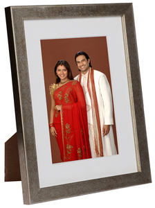 Silver 4x6 inch Wooden Photo Frame with Brushed Finish